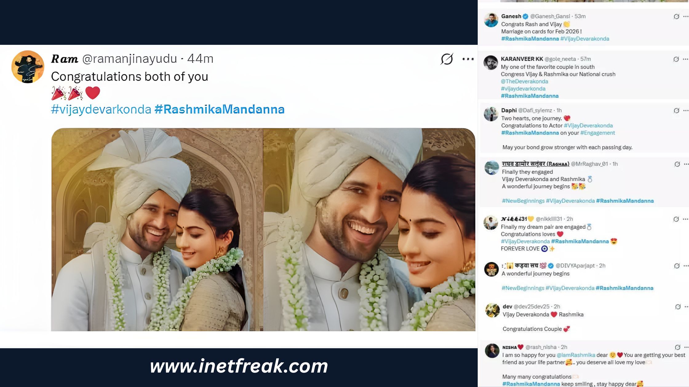 It's Official! Vijay Deverakonda and Rashmika Mandanna Are Engaged; Fans React: 'A Wonderful Journey Begins'