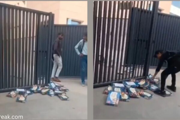 Viral Video: Employees Dump Soan Papdi at Factory Gate in Protest Over Missing Diwali Bonus