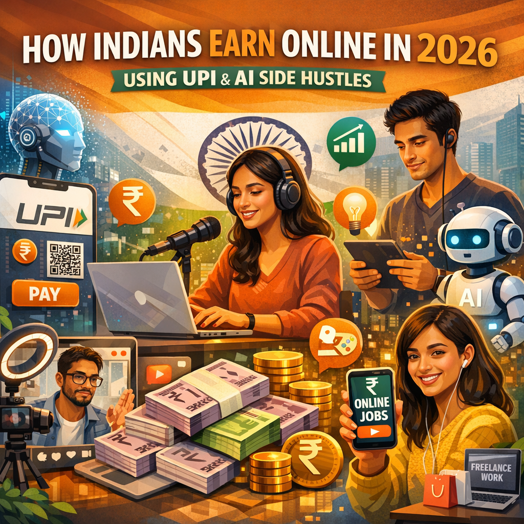 How Indians Earn Online in 2026 Using UPI and AI Side Hustles