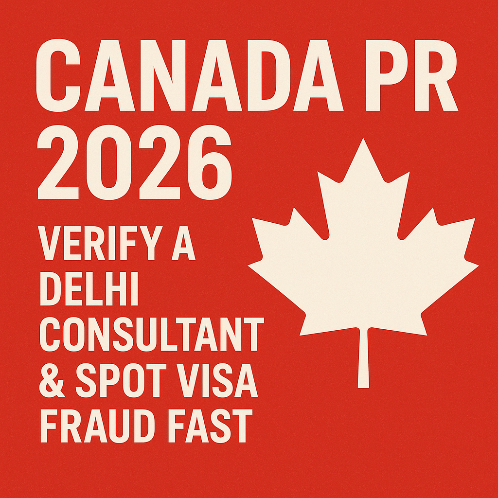 Canada PR 2026: Verify a Delhi Consultant & Spot Visa Fraud Fast