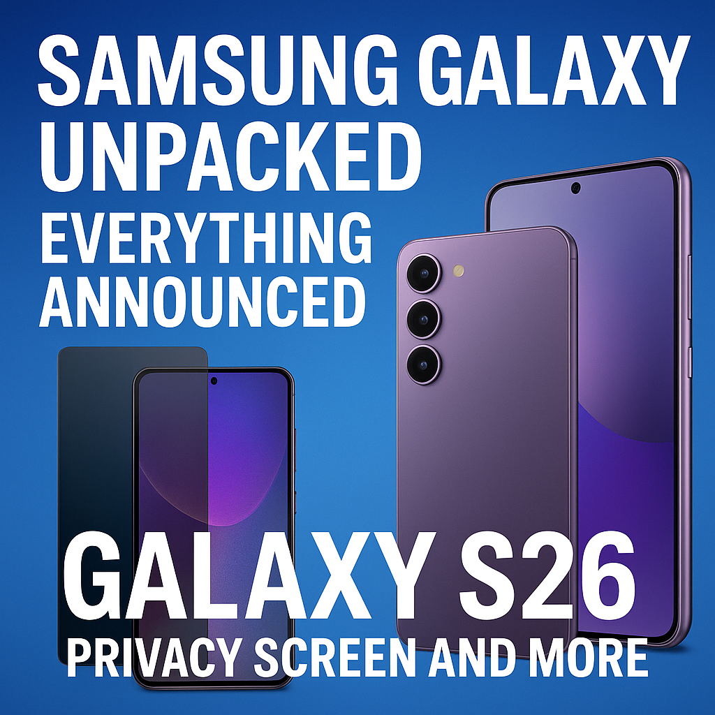 Samsung Galaxy Unpacked Everything Announced Galaxy S26 Privacy Screen and More