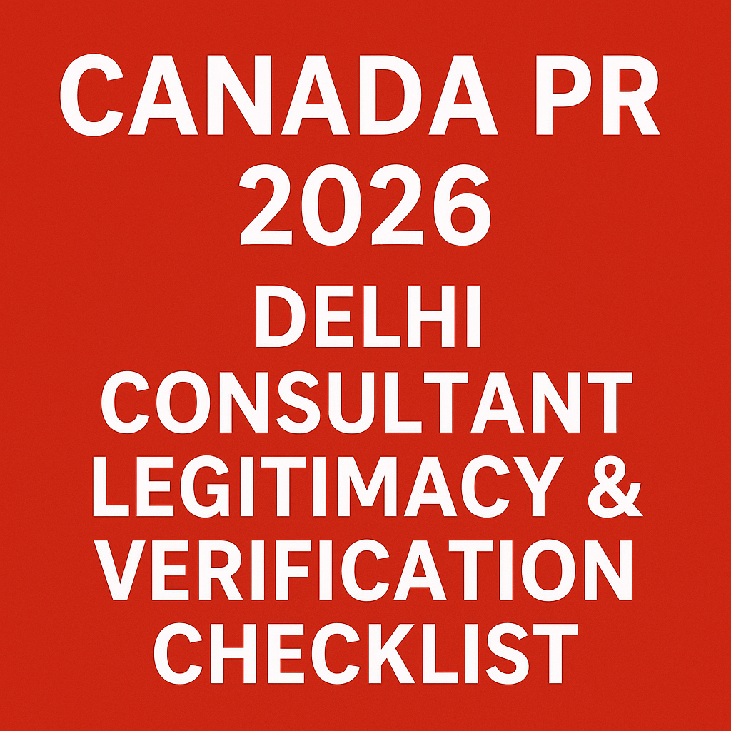 Canada PR 2026: Delhi Consultant Legitimacy & Verification Checklist