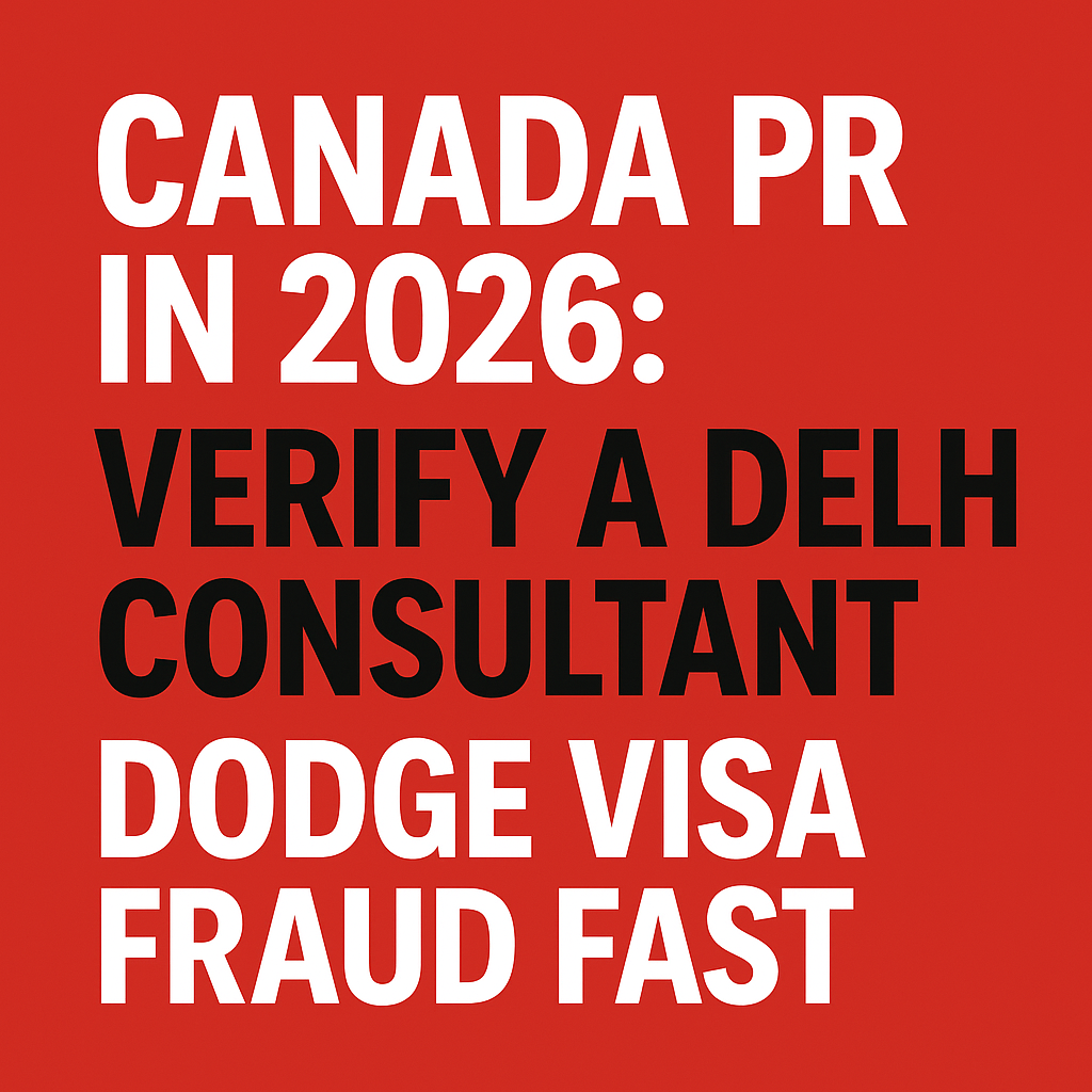 Canada PR in 2026: Verify a Delhi Consultant & Dodge Visa Fraud Fast