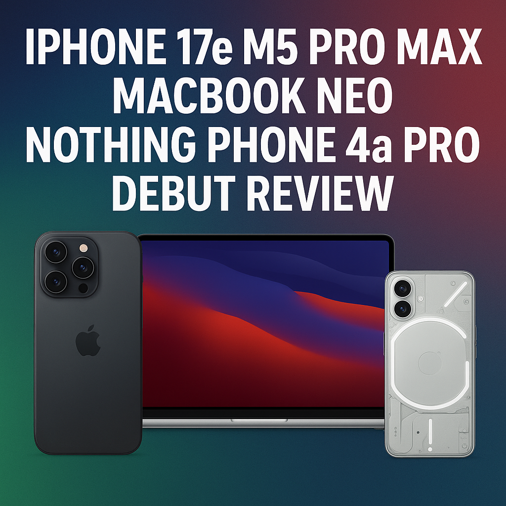 iPhone 17e M5 Pro Max MacBook Neo Nothing Phone 4a Pro Debut Review