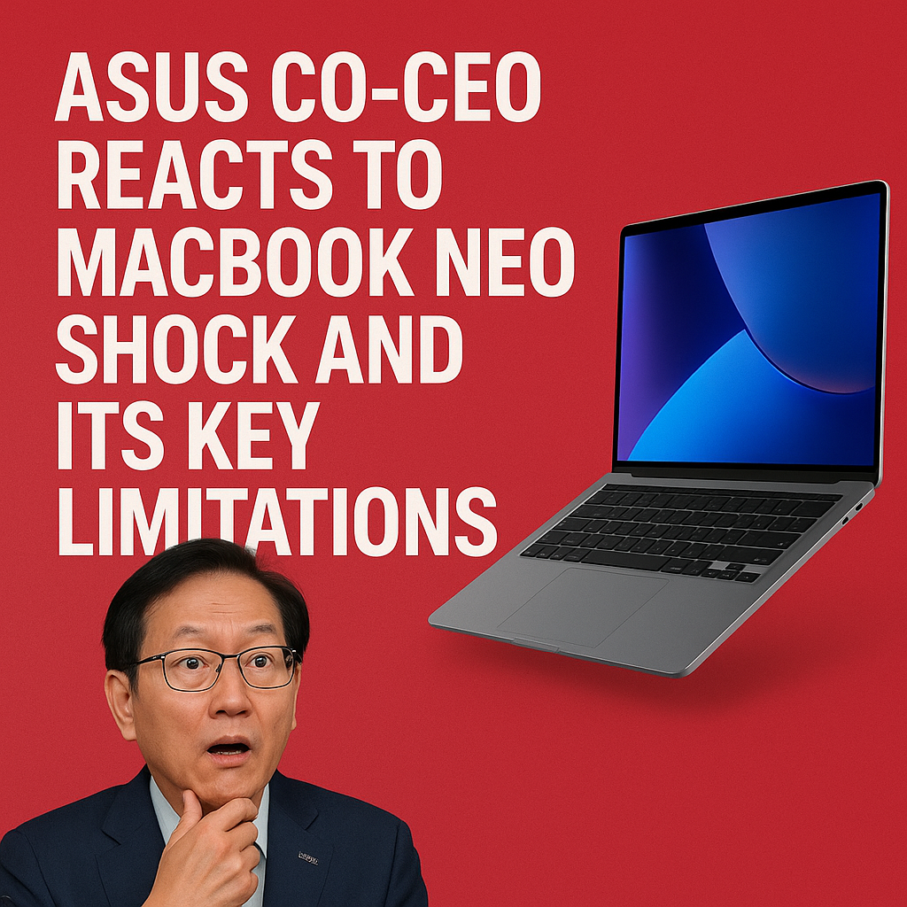 Asus Co-CEO Reacts to MacBook Neo Shock and Its Key Limitations