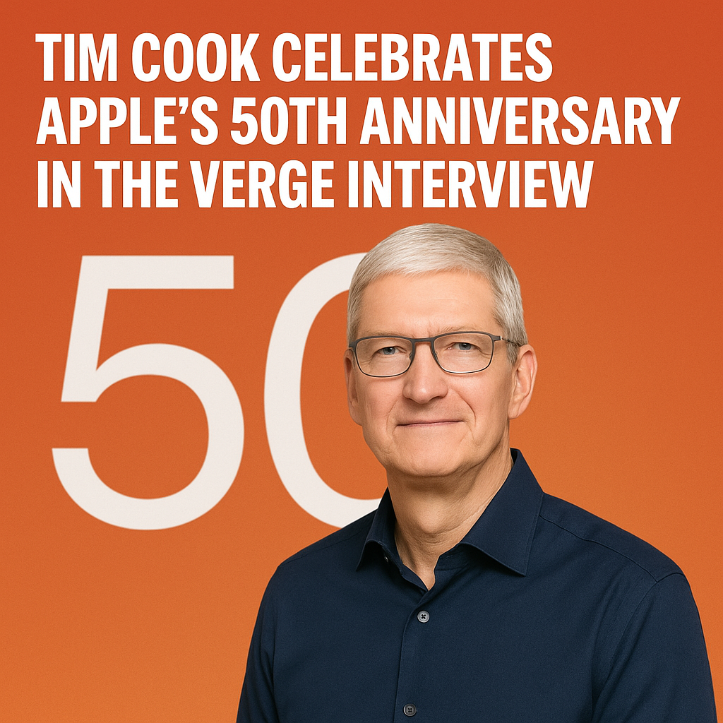 Tim Cook Celebrates Apple’s 50th Anniversary in The Verge Interview