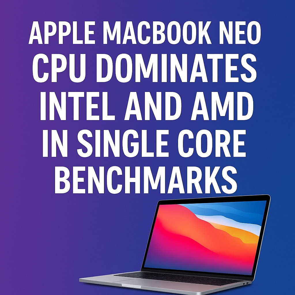Apple MacBook Neo CPU Dominates Intel and AMD in Single Core Benchmarks