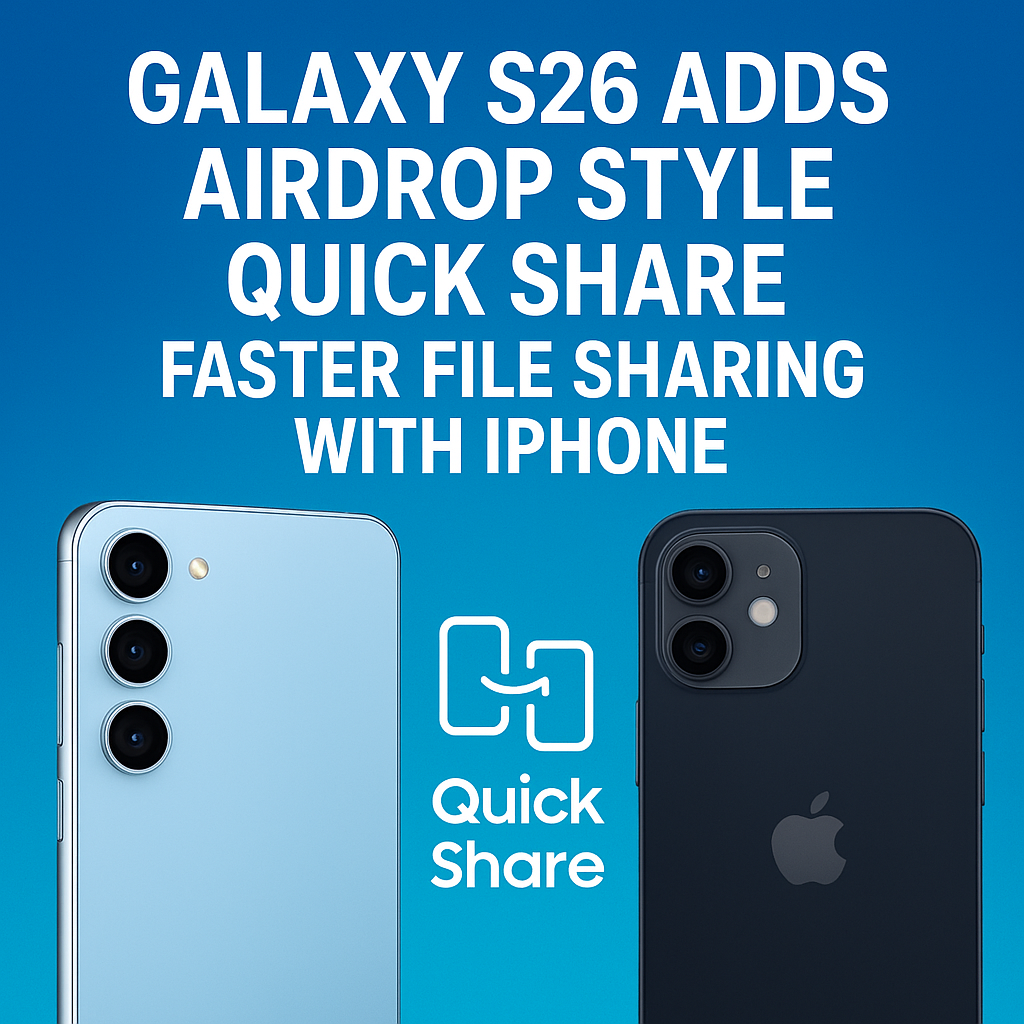 Galaxy S26 Adds AirDrop Style Quick Share Faster File Sharing with iPhone