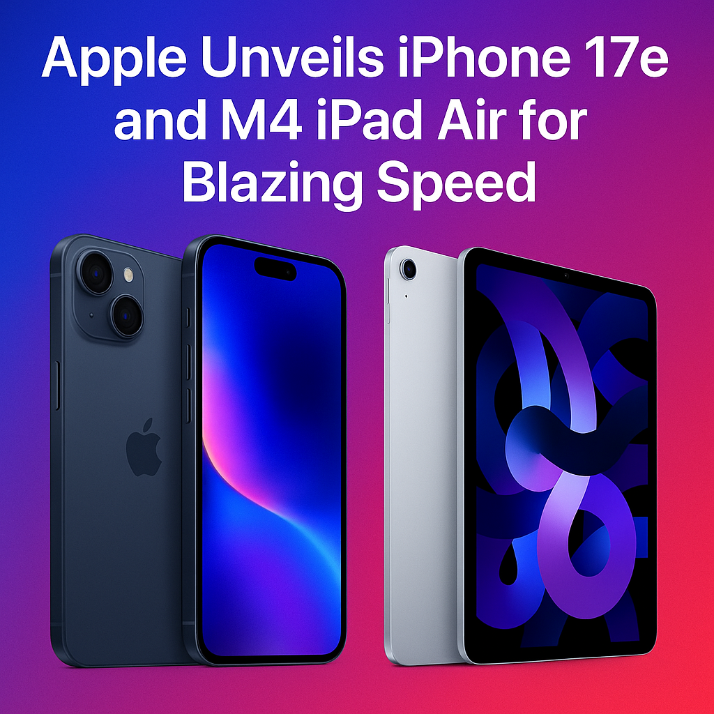 Apple Unveils iPhone 17e and M4 iPad Air for Blazing Speed
