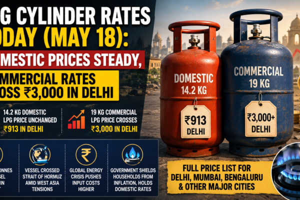 LPG cylinder rates today, May 18: Check the latest domestic and commercial LPG gas prices in Delhi, Mumbai, Bengaluru, Kolkata and other cities.