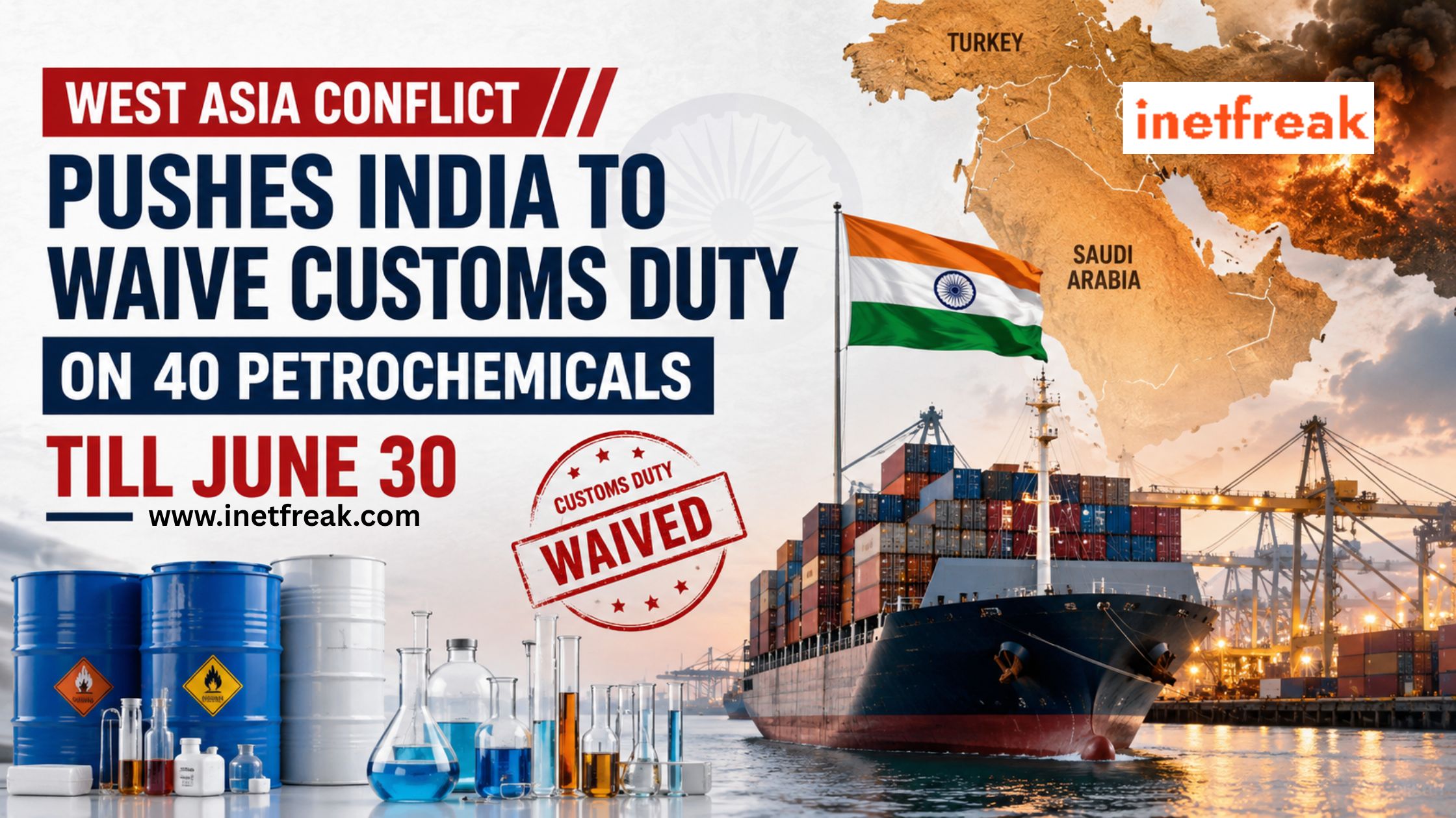 India Removes Import Duty on 40 Petrochemicals Amid West Asia Tensions — Big Relief for Industries
