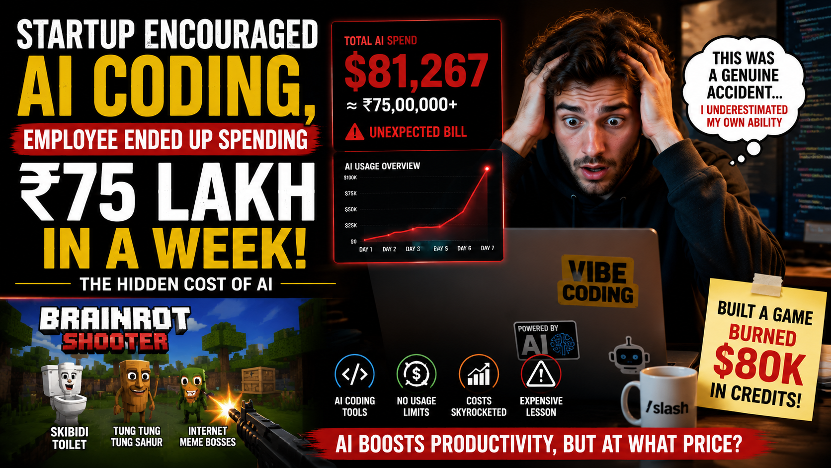 Startup Encouraged AI Coding, Employee Accidentally Spent Rs 75 Lakh in a Week: The Hidden Cost of AI