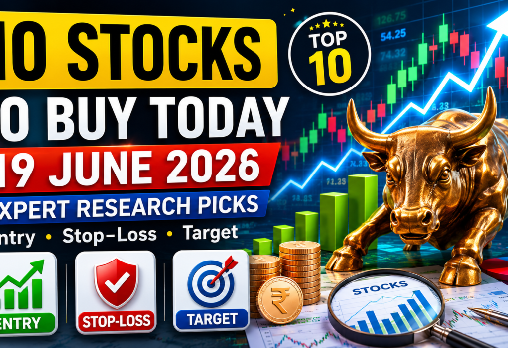 10 Stocks to Buy Today on 19 June 2026: Expert Research Picks with Entry, Stop-Loss & Target