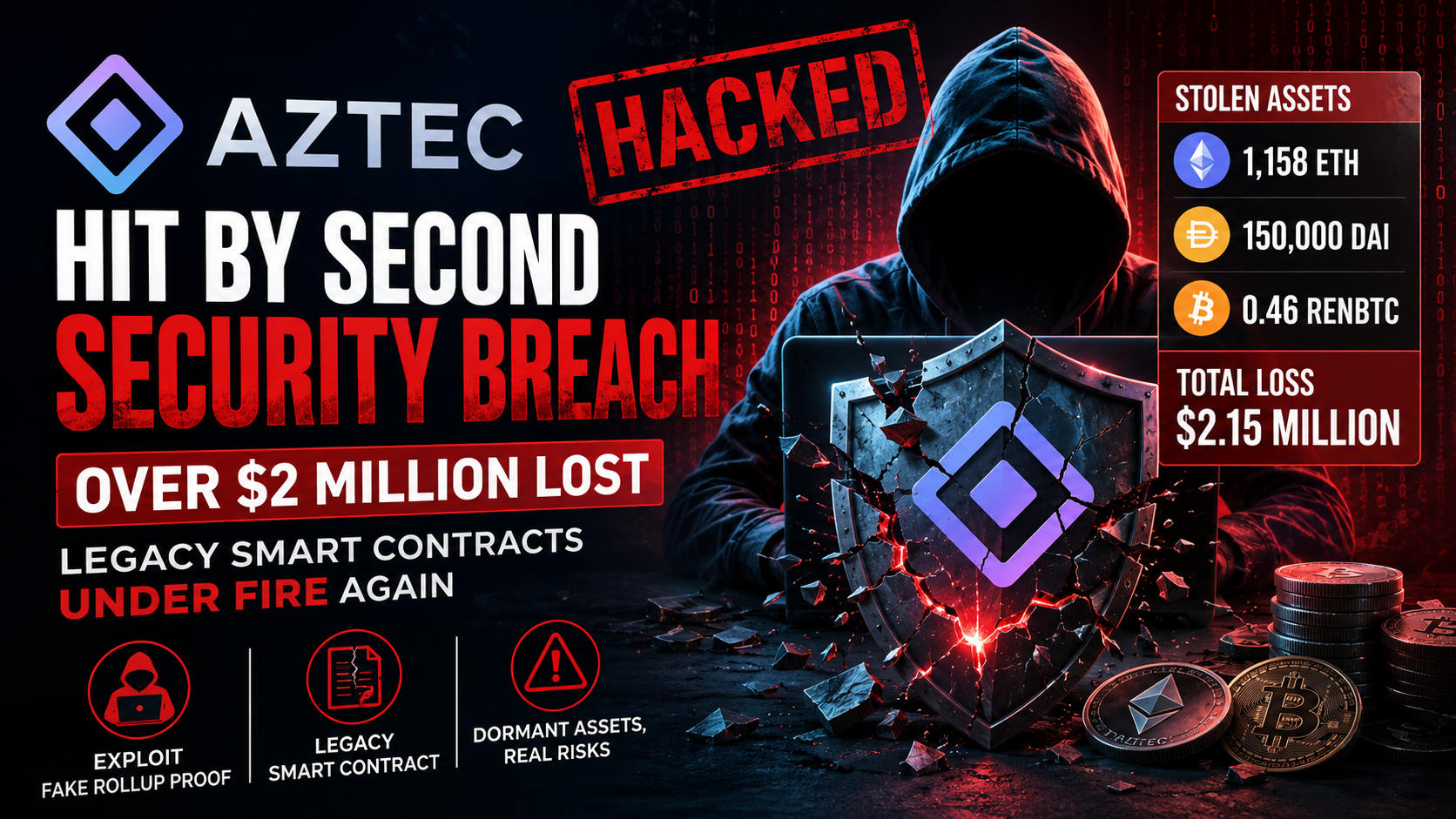 Aztec Hit by Second Security Breach in Days, Losing Over $2 Million as Legacy Smart Contracts Come Under Scrutiny