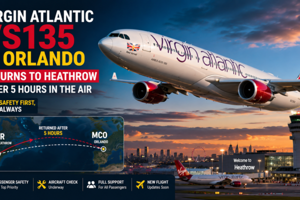Virgin Atlantic VS135 to Orlando Returns to Heathrow After Five Hours in the Air: What Happened?
