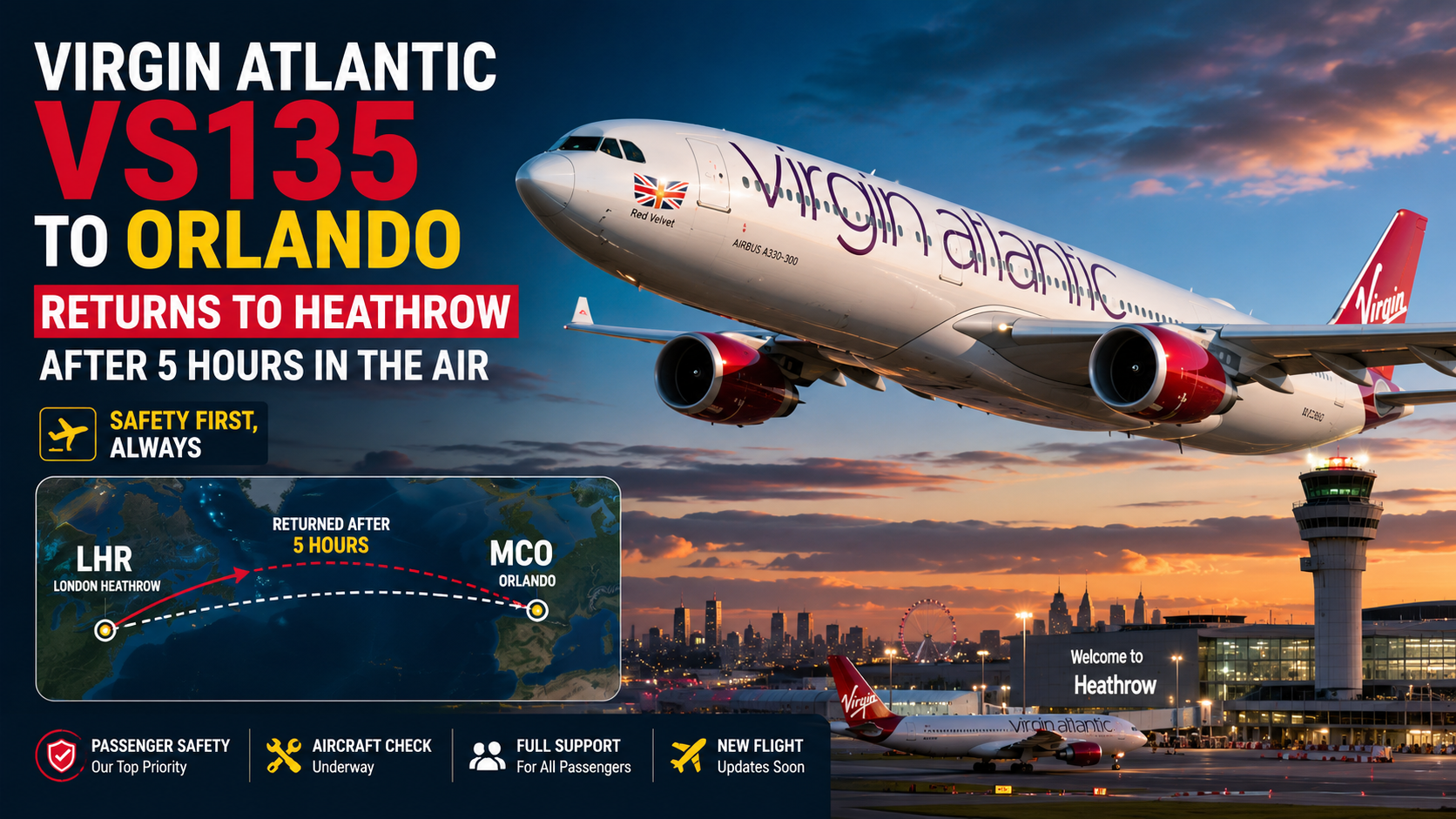 Virgin Atlantic VS135 to Orlando Returns to Heathrow After Five Hours in the Air: What Happened?