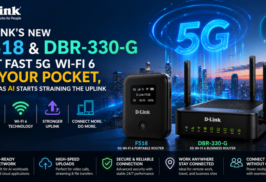 D-Link's New F518 and DBR-330-G Bring Ultra-Fast 5G Wi-Fi 6 Connectivity as AI Demands More Bandwidth