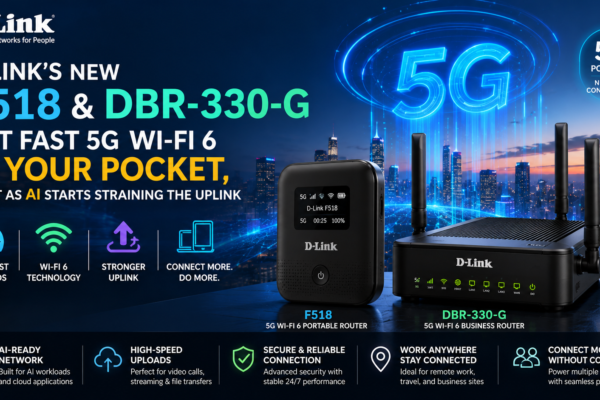 D-Link's New F518 and DBR-330-G Bring Ultra-Fast 5G Wi-Fi 6 Connectivity as AI Demands More Bandwidth