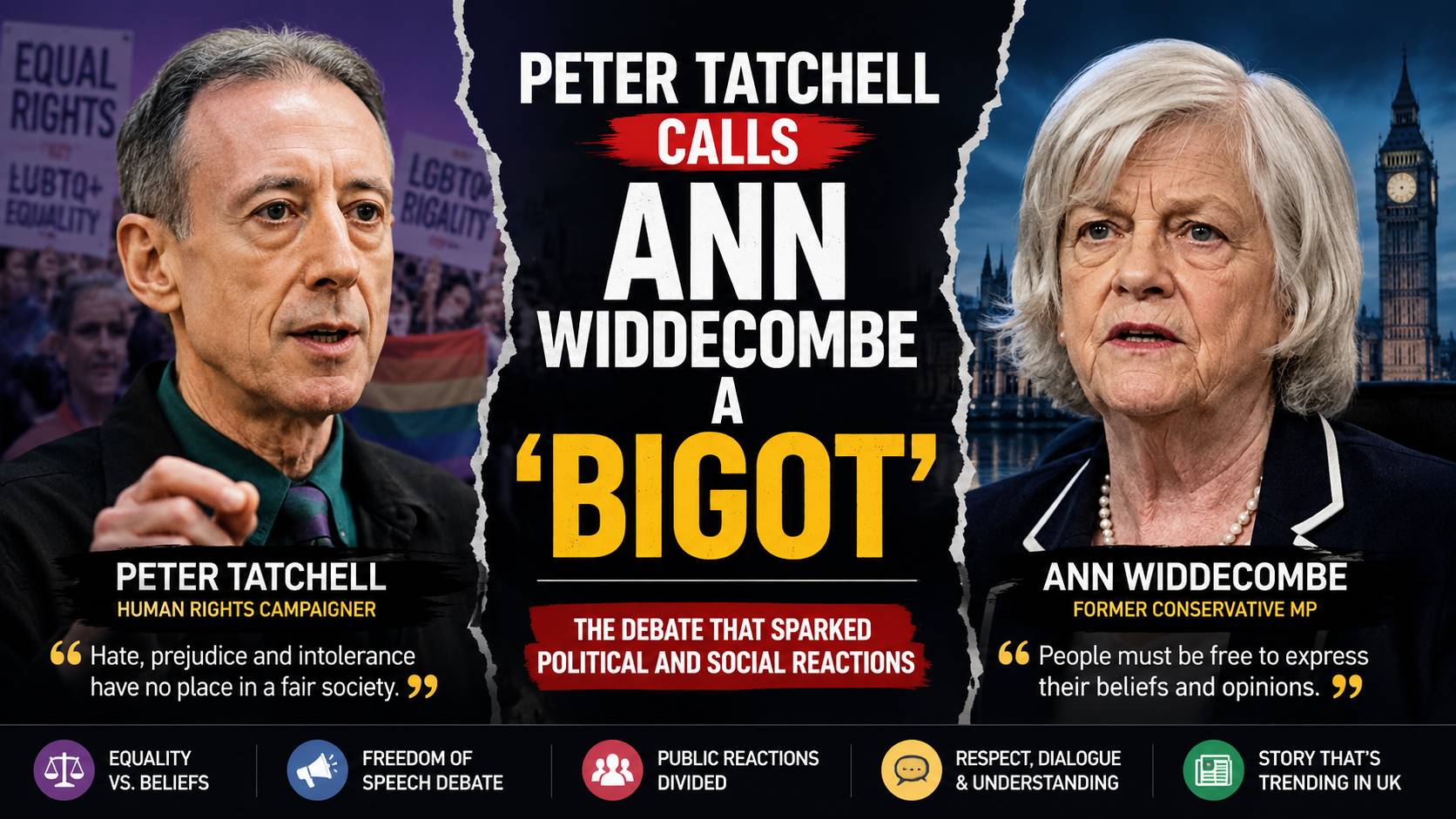 Peter Tatchell Calls Ann Widdecombe a ‘Bigot’: What Happened and Why It Matters