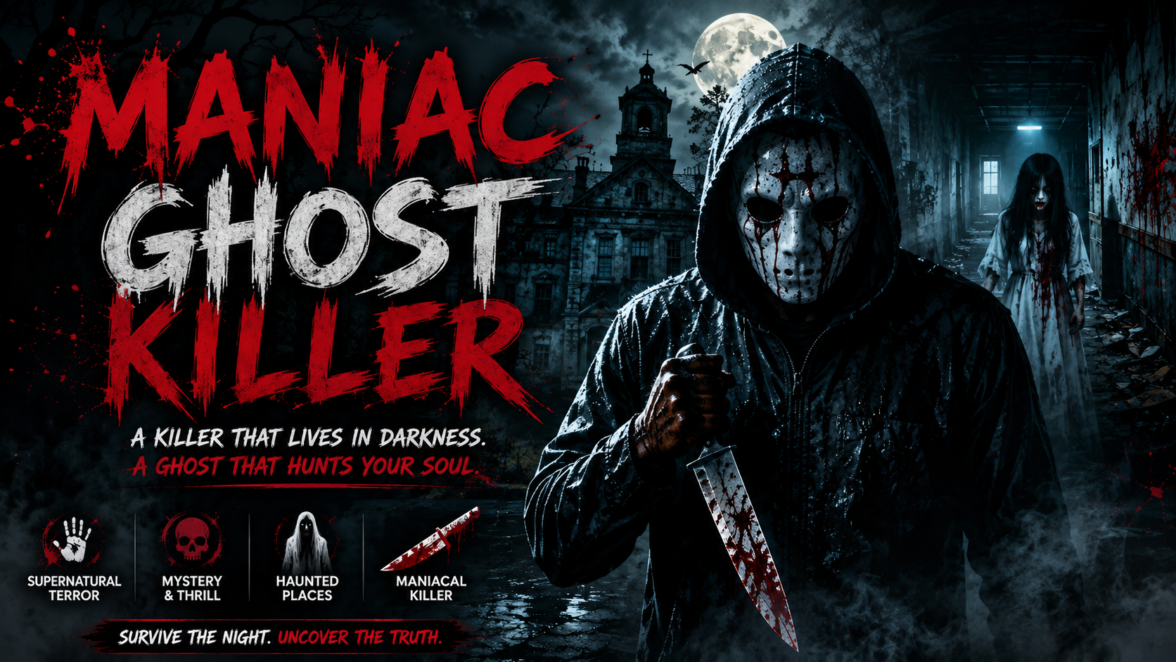 Maniac Ghost Killer: The Dark Horror Concept Combining Ghosts, Murder and Supernatural Terror